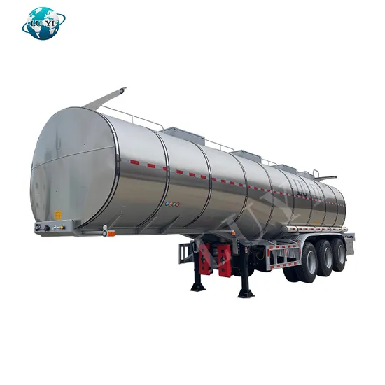 Camión cisterna de acero inoxidable de 40.000 litros/40 m³/40 cbm para el transporte de leche fresca, cisterna comestible, camión cisterna para el transporte de agua, semirremolque.