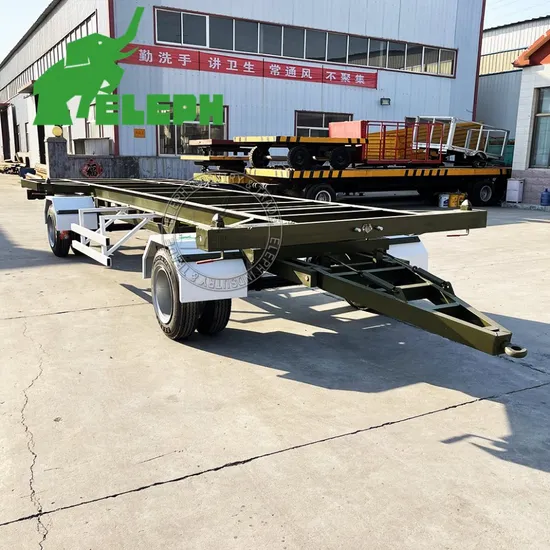 Remolque de barra de tiro de bajo precio con esqueleto para contenedores y remolque completo
