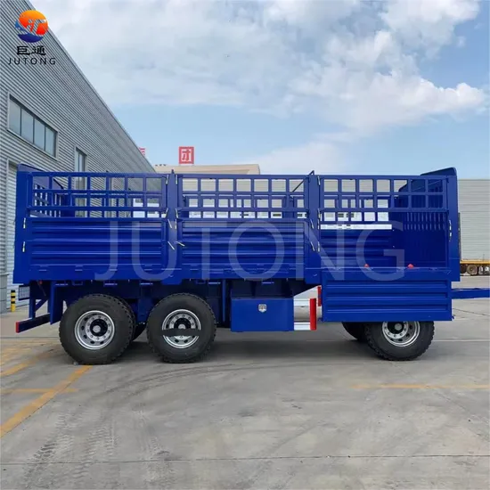 Caja de promoción para semirremolque con barra de tiro y puerta lateral abierta, remolques completos