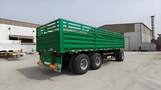 Remolque de plataforma abierta con barra de tiro y pared lateral de 40 toneladas con valla