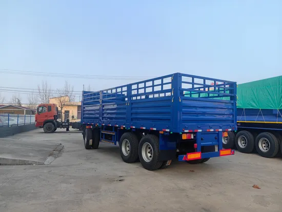 Remolque de 40 toneladas con barra de tiro y laterales abatibles, remolque completo en venta