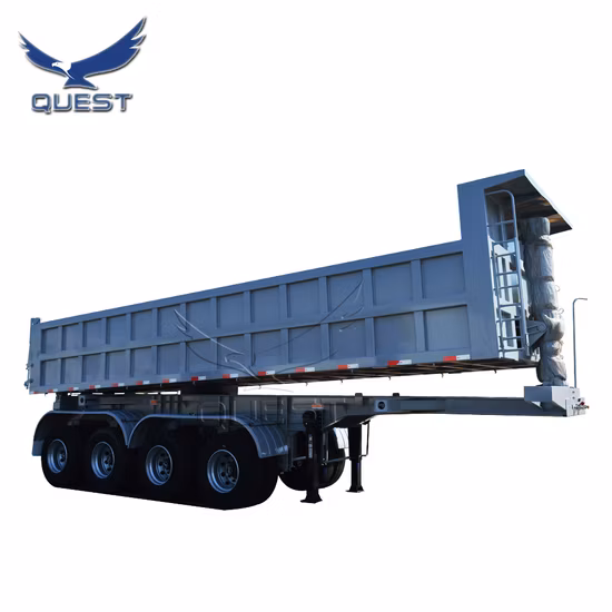 Semirremolque con volquete trasero de 4 ejes, 80 t, 45 m³, para transporte minero