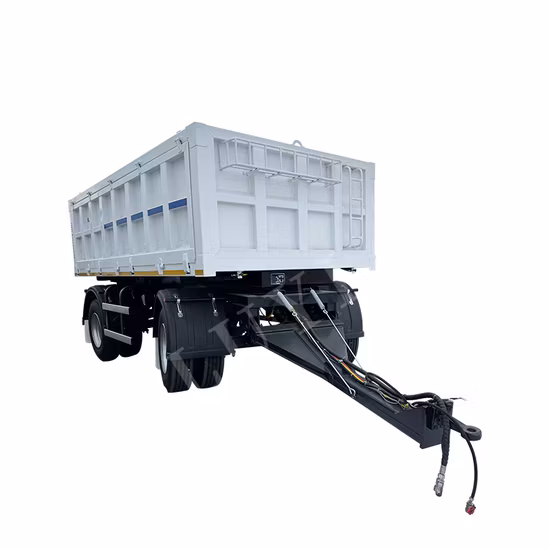 Remolque Luyi de 2 ejes y 30 toneladas con plataforma plana y barra de tiro lateral, personalizable