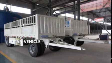 Remolque de camión Titan de 2 ejes, 30 toneladas, con valla y barra de tiro, a la venta