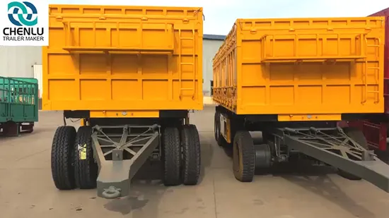 Remolque con volquete trasero de 3 ejes y 50 toneladas con barra de tiro