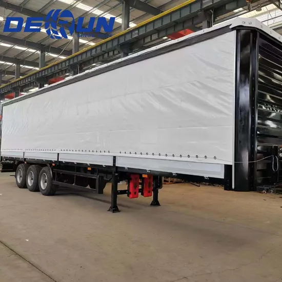 Remolque de 3 ejes con barra de tracción semirremolque de cortina lateral abatible de alta calidad