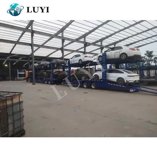 Remolque para transporte de vehículos de 10 bits, fabricado en China, con el mejor precio. Remolque hidráulico para camión de transporte de dos pisos de Shandong.