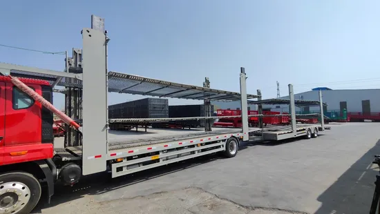 Remolque portacoches con doble chasis de acero para transporte de 8 a 10 vehículos